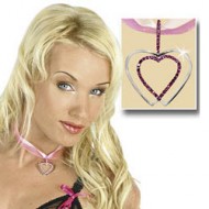 Satin and Silver Heart Necklace