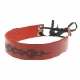 House of Eros Red Leather Choker with Tribal Pattern