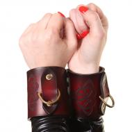 House of Eros Dark Red Celtic Cuffs