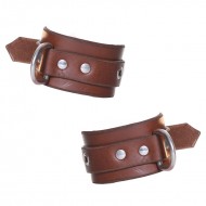 House of Eros Brown Leather Wrist Cuffs