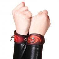 House of Eros Dark Red Swirl Cuffs