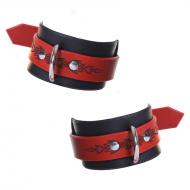 House of Eros Red and Black Tribal Hard Wrist Cuffs