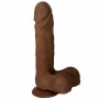 Pure Skin Player 6.25 Inches Penis Dong with Suction Cup Brown